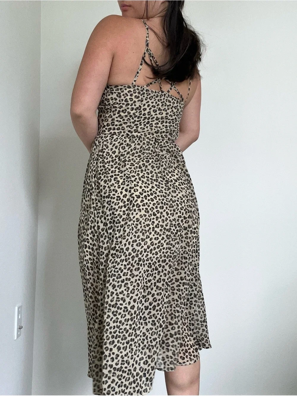 Abercrombie & Fitch Leopard Print Sleeveless Midi Dress - Small